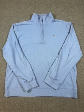 Vineyard Vines Pullover Quarter Zip Light Blue Men’s Large Long Sleeve Cotton